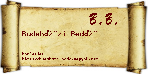 Budaházi Bedő névjegykártya